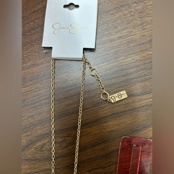 New Jessica Simpson Elegant Gold Tone Butterfly Pendant Long Necklace - Picture 4 of 5